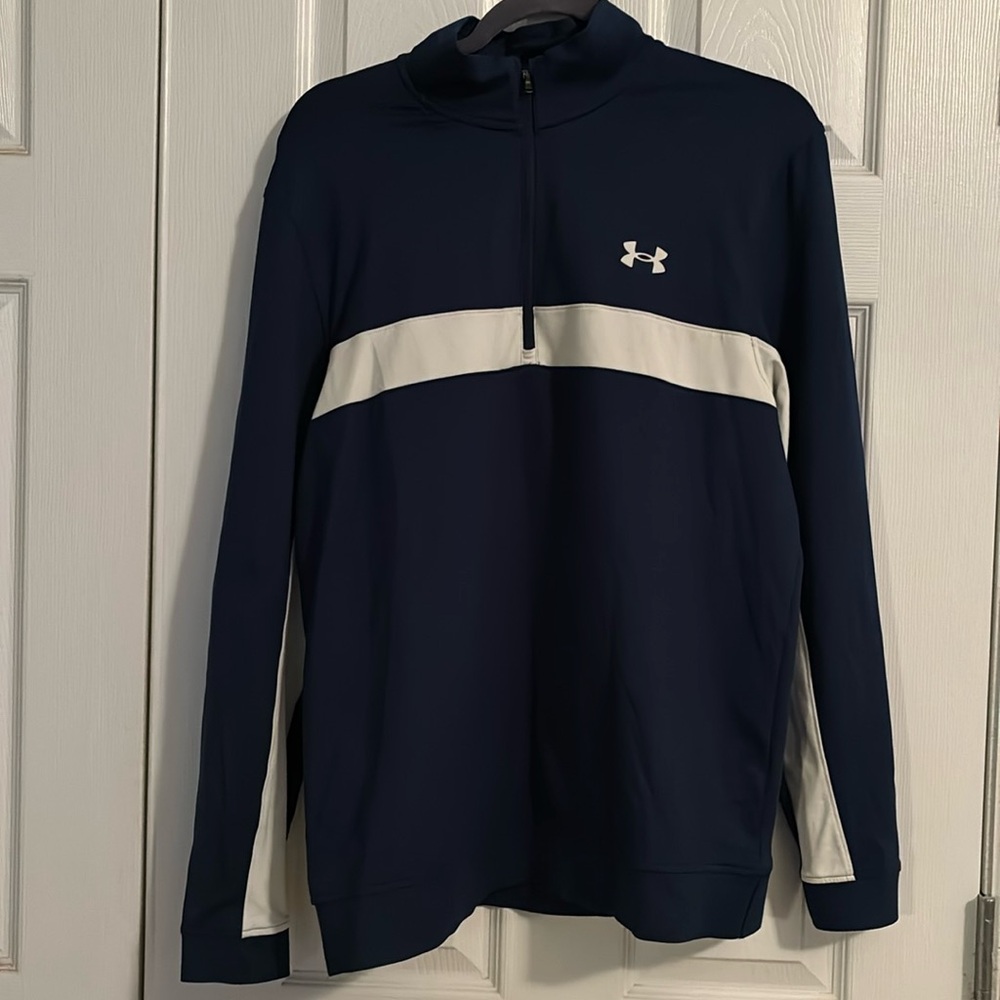 New with tags navy and white Under Armour Golf quarter zip